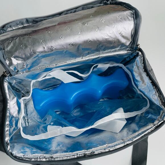 Lekebaby Breast Milk Cooler Bag Contoured Ice Pack Insulated BottleTote Bag Grey - Picture 7 of 12